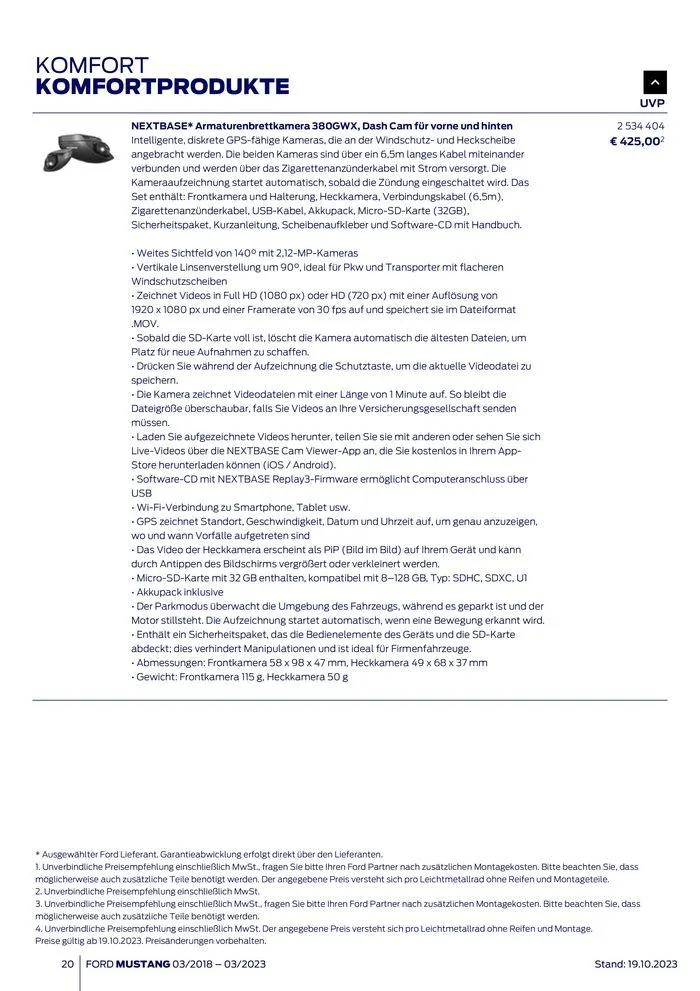 FORD MUSTANG von 2. November bis 2. November 2024 - Flugblätt seite 20