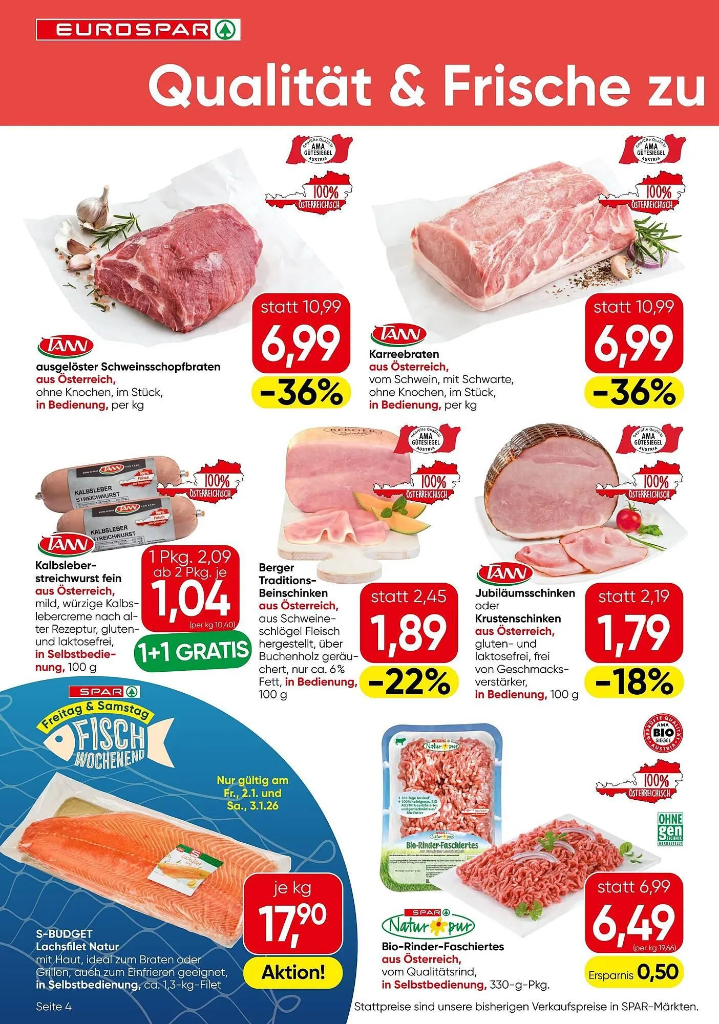 Eurospar Flugblatt von 2. Jänner bis 14. Jänner 2026 - Flugblätt seite  4