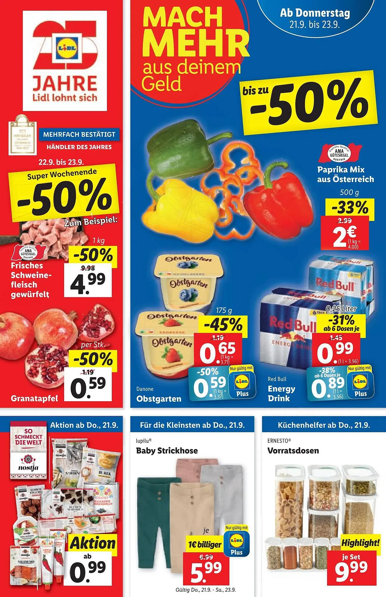 Lidl Flugblatt von 21. September bis 27. September 2023 - Flugblätt seite 1