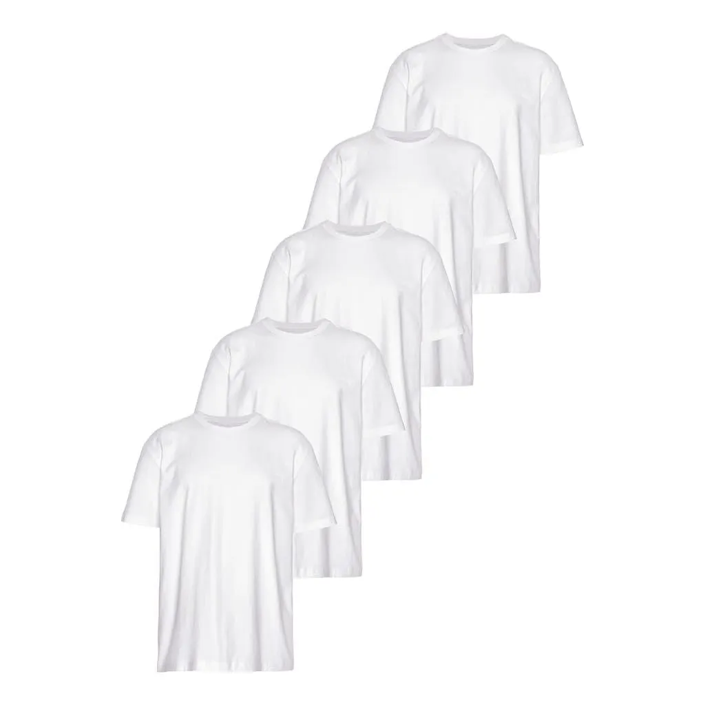Man's World Rundhalsshirt 5er-Pack, Kurzarm, Regular Fit, unifarben, Rundhals, aus Baumwolle