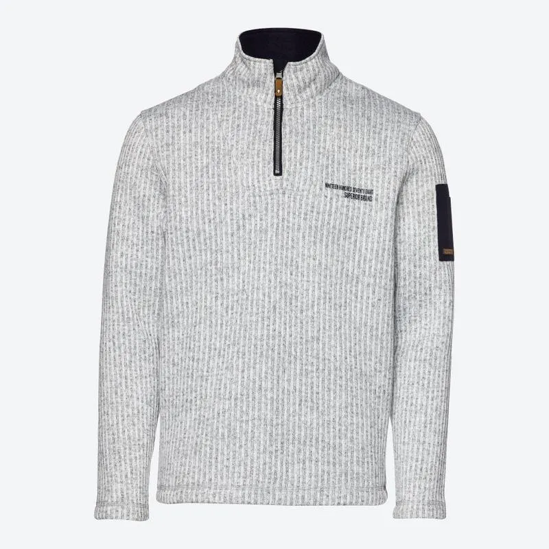 Herren-Strickfleece-Pullover mit Ärmel-Tasche