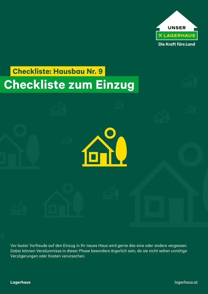 Checkliste Nr. 9 - Hausbau - Einzug - 1