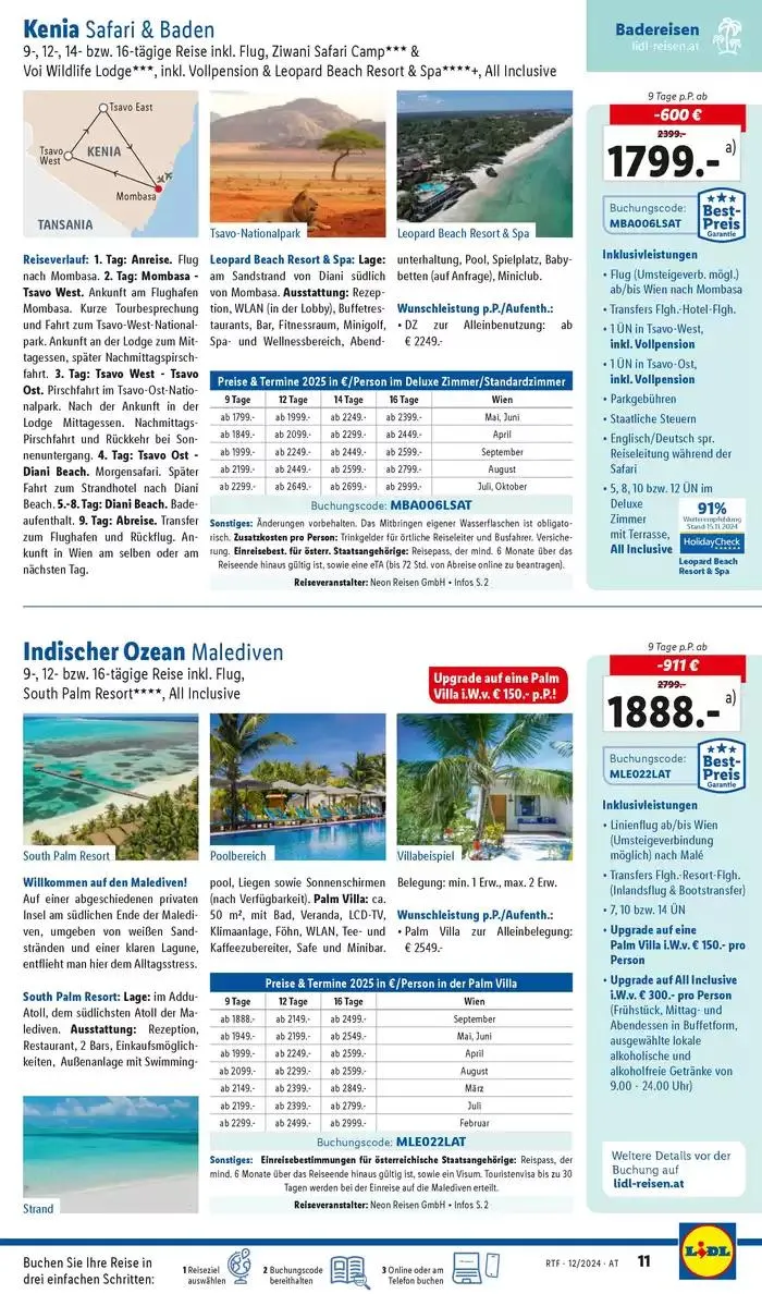 Aktuelle Reiseprospekte Themenprospekt Dezember von 13. Dezember bis 15. Jänner 2025 - Flugblätt seite 11
