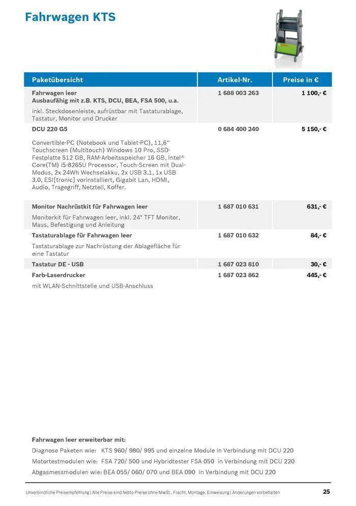 Werkstattausrüstung von Bosch von 21. Mai bis 31. Dezember 2024 - Flugblätt seite 25