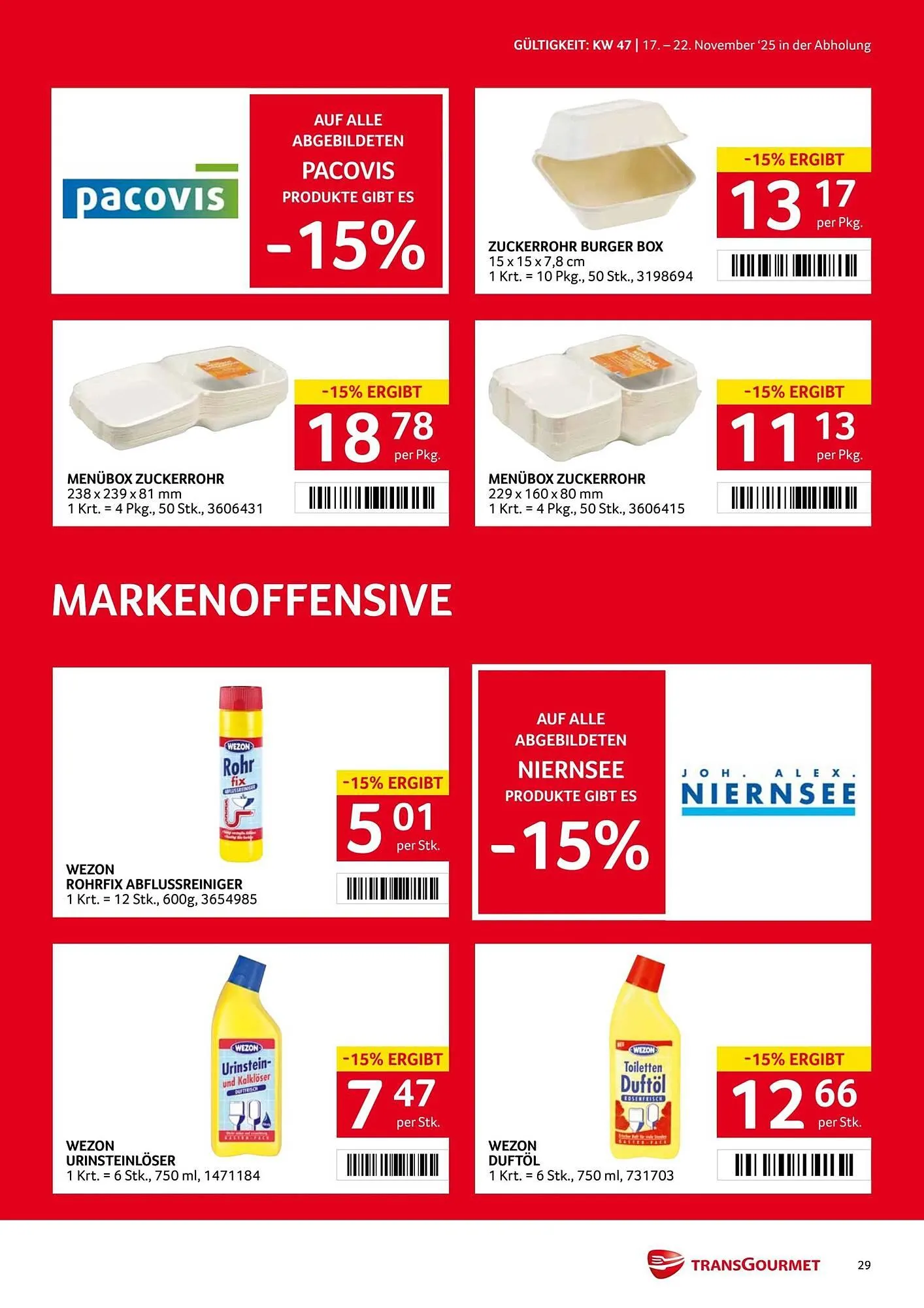 Transgourmet Flugblatt von 17. November bis 23. November 2025 - Flugblätt seite 29