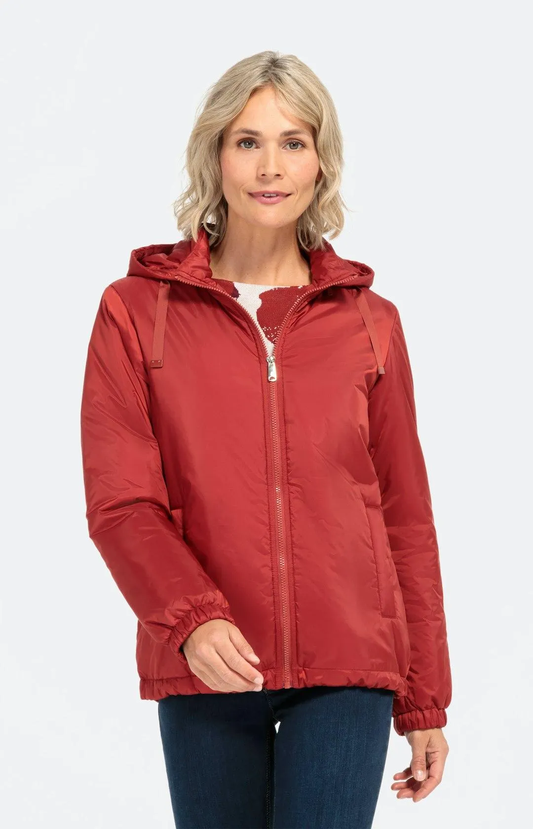 Wattierte Jacke mit elastischen Bündchen
