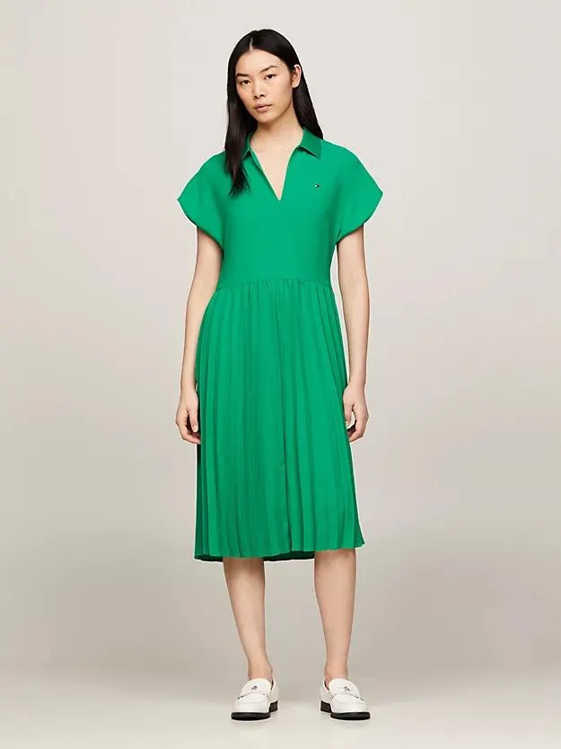 Midi-Polokleid mit Falten