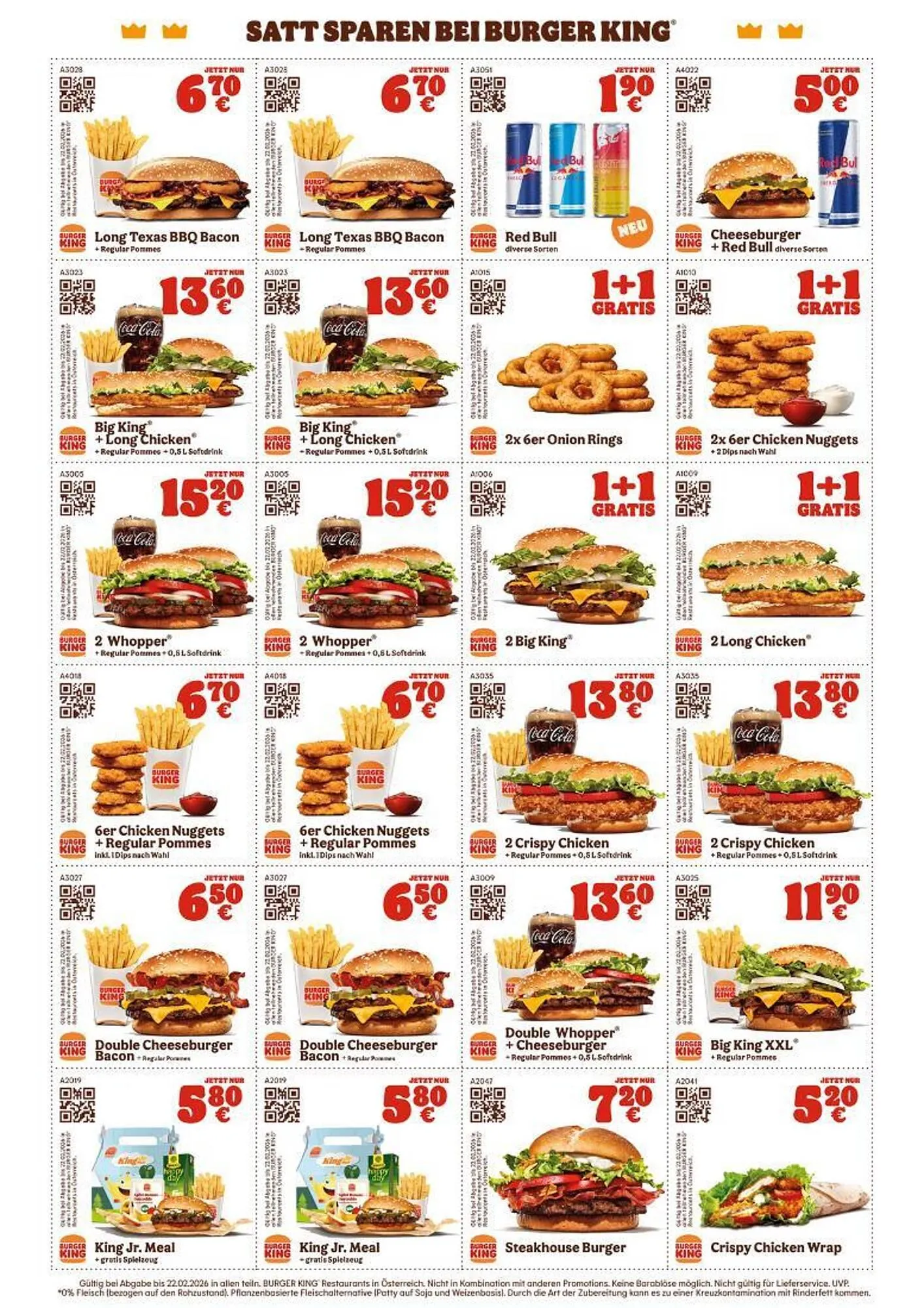 Burger King Flugblatt von 8. Jänner bis 22. Februar 2026 - Flugblätt seite  2