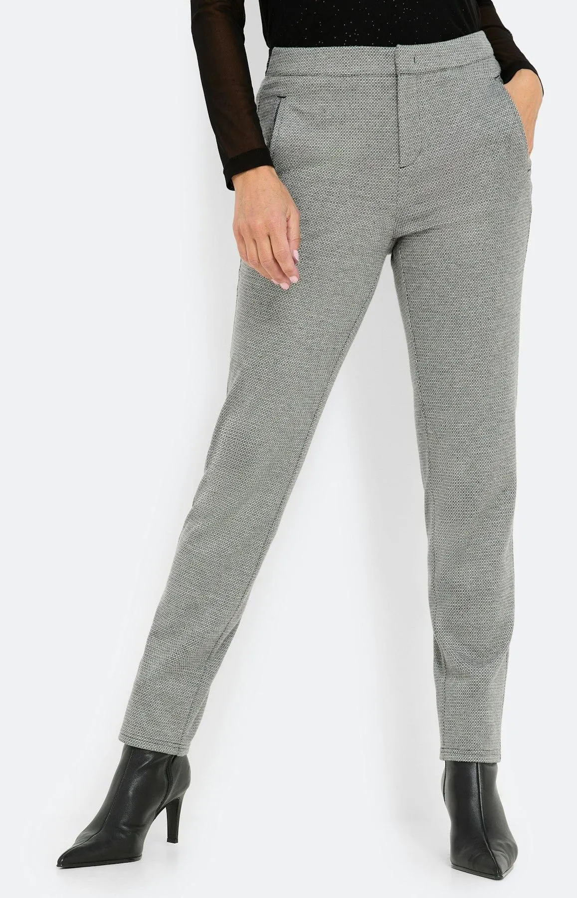 Zigarettenhose mit Glitzer 30Inch, grau