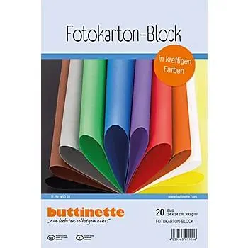 buttinette Fotokarton-Block, bunt, 24 x 34 cm, 20 Blatt