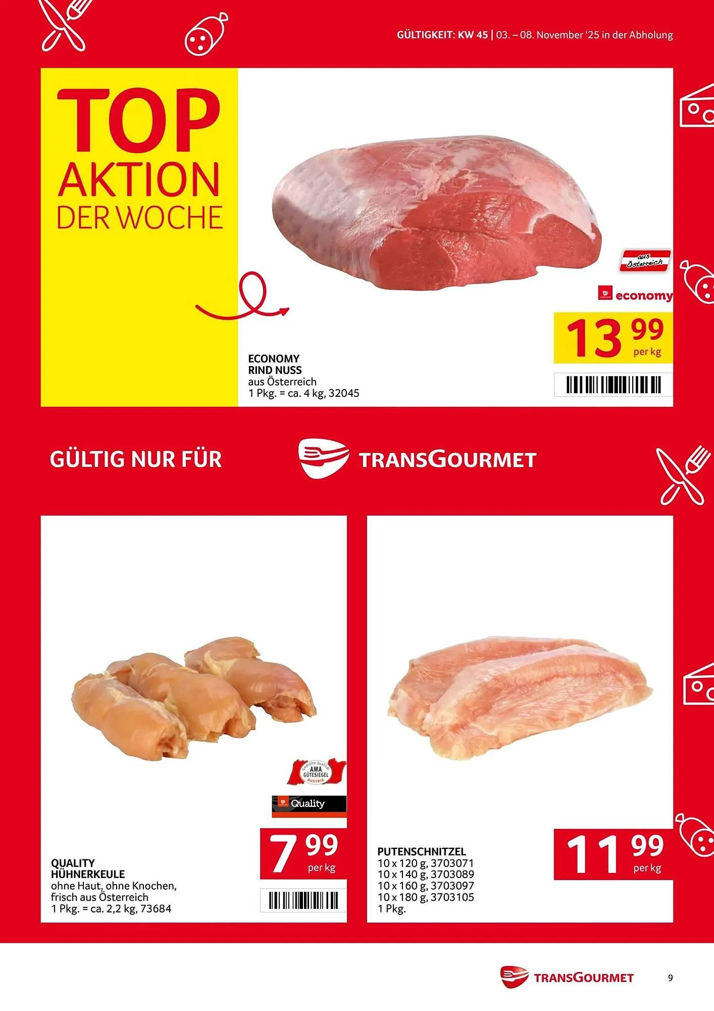 Transgourmet Flugblatt von 3. November bis 9. November 2025 - Flugblätt seite 9