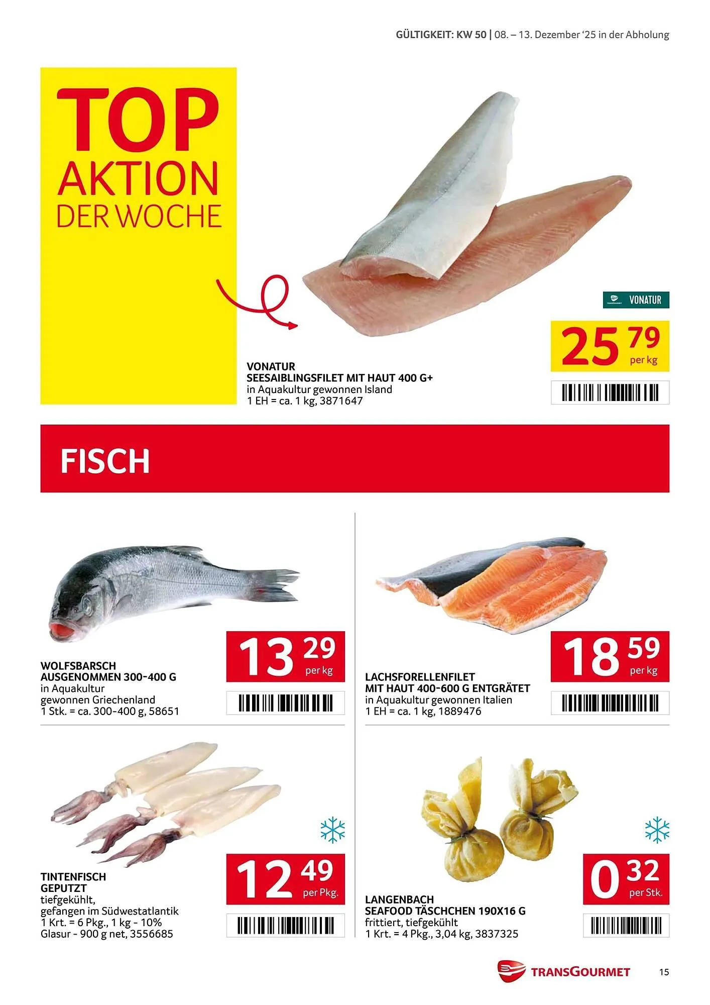 Transgourmet Flugblatt von 8. Dezember bis 14. Dezember 2025 - Flugblätt seite  15