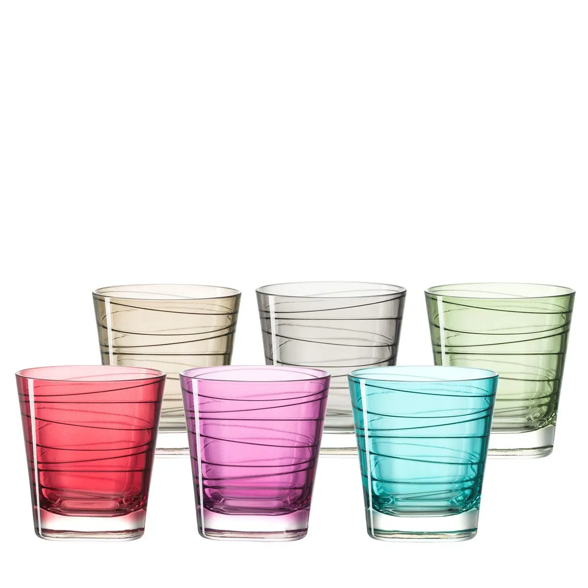Trinkglas VARIO 6 Stück sortiert 250 ml farbig