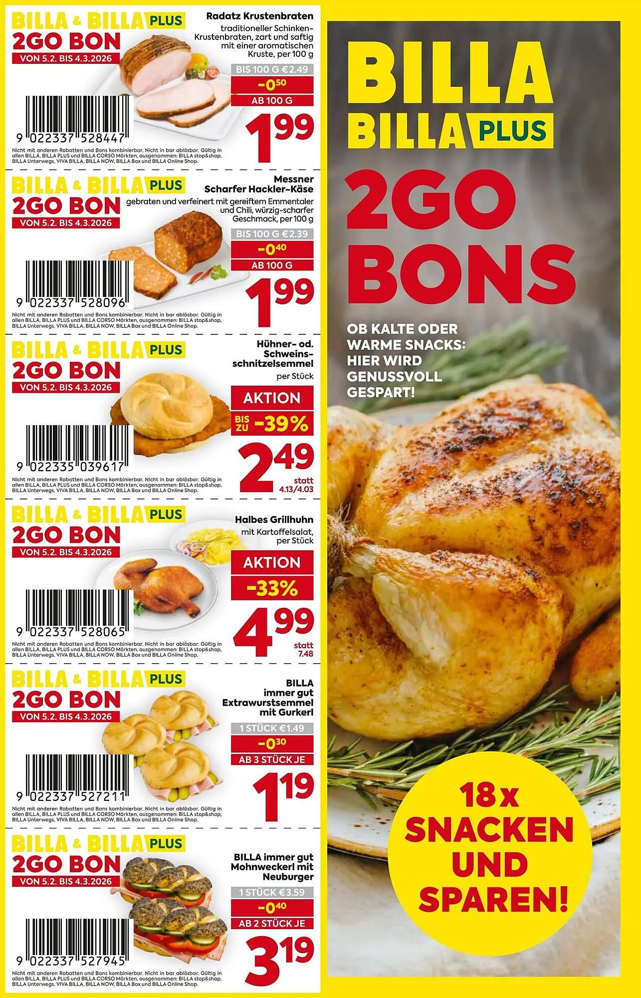 Billa Flugblatt von 5. Februar bis 4. März 2026 - Flugblätt seite 1