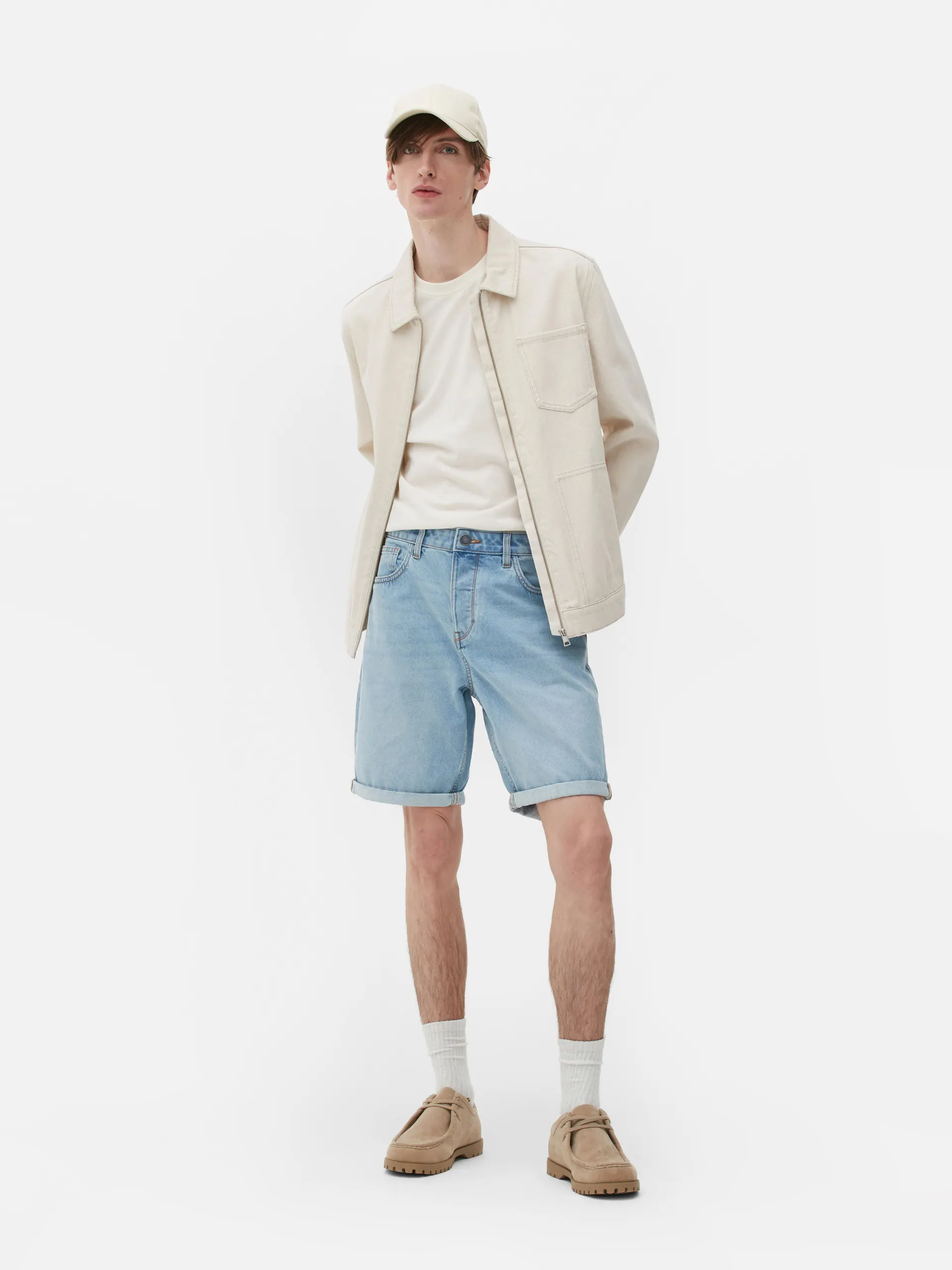 Jeansshorts mit geradem Bein