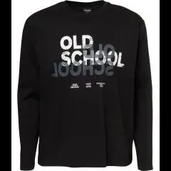 Langarmshirt mit Schriftzug Identic Plus, Rundhalsausschnitt