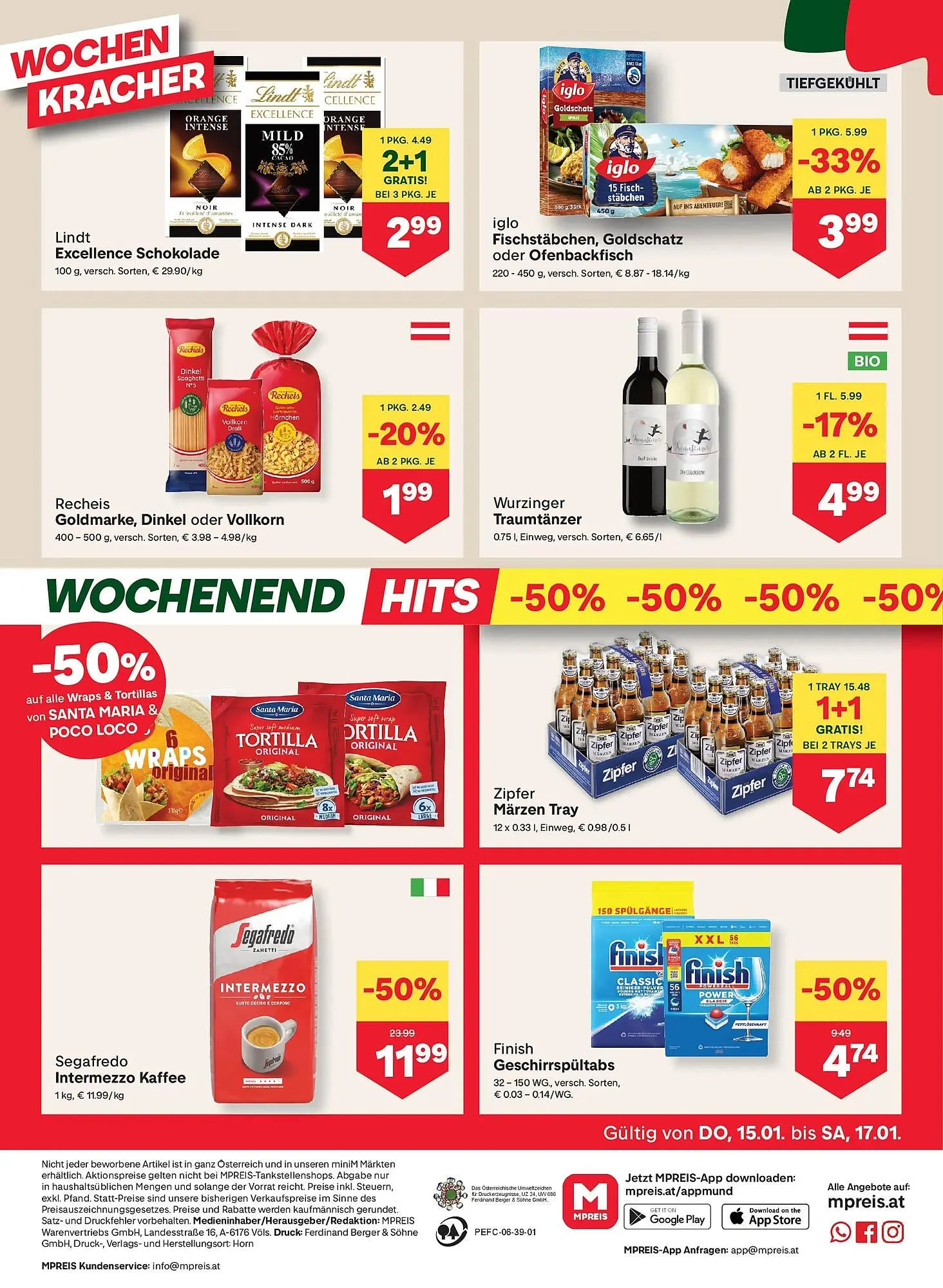 MPreis Flugblatt von 15. Jänner bis 21. Jänner 2026 - Flugblätt seite  12
