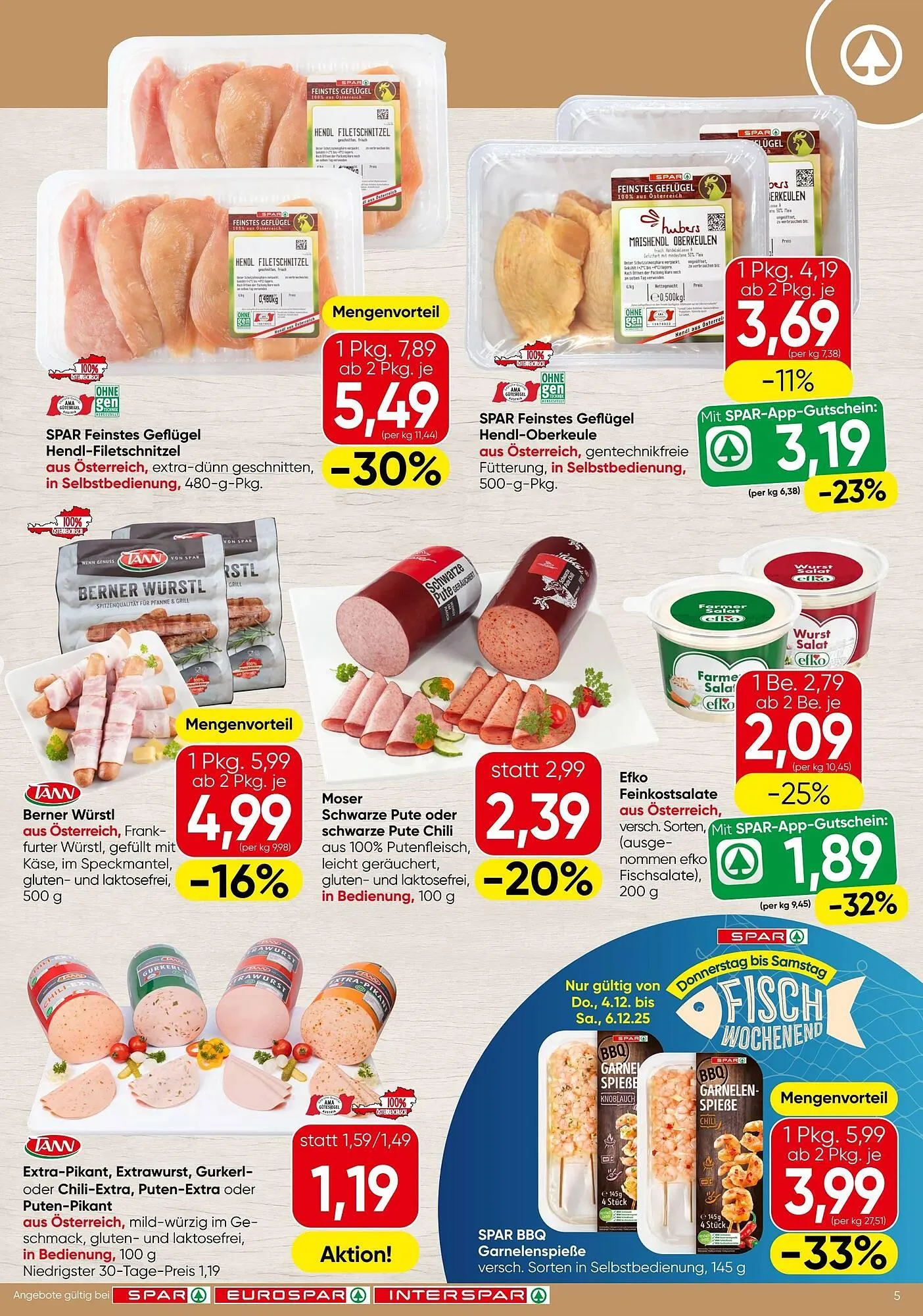 Spar Flugblatt von 4. Dezember bis 17. Dezember 2025 - Flugblätt seite 5