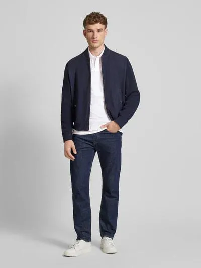 Poloshirt mit Label-Stitching in weiss