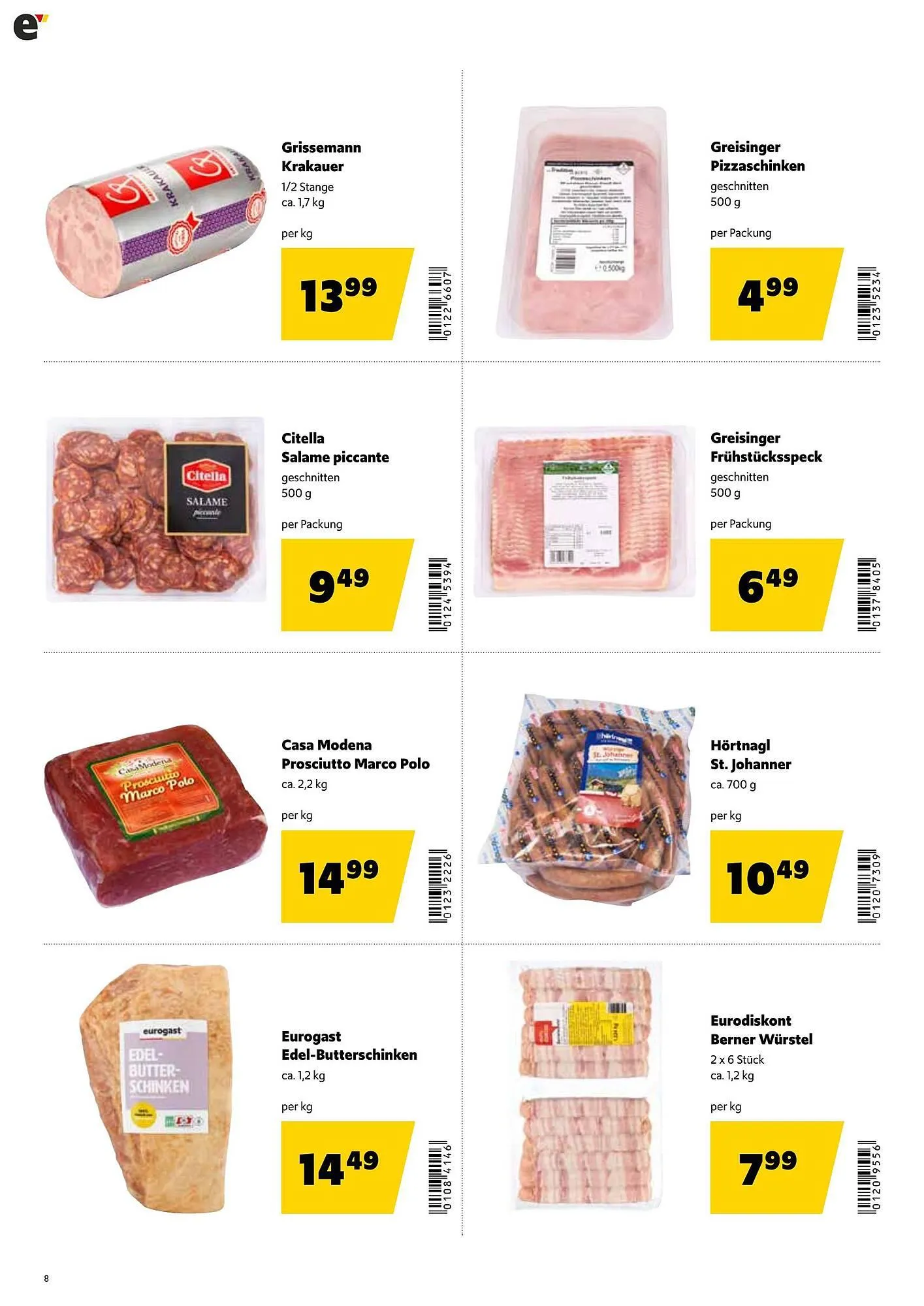 Eurogast Grissemann Flugblatt von 23. Februar bis 7. März 2026 - Flugblätt seite  8