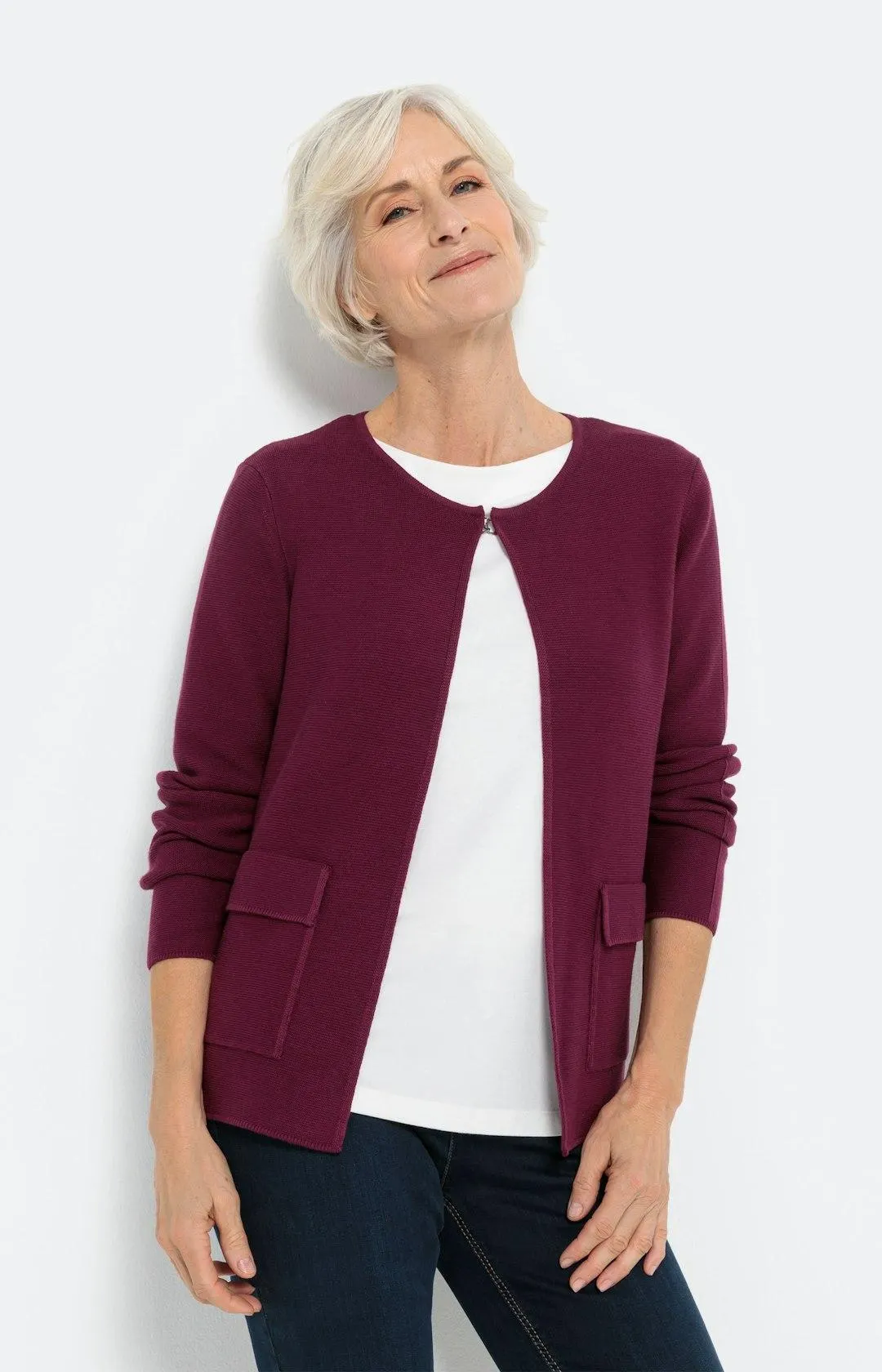 Strick-Cardigan mit aufgesetzten Taschen