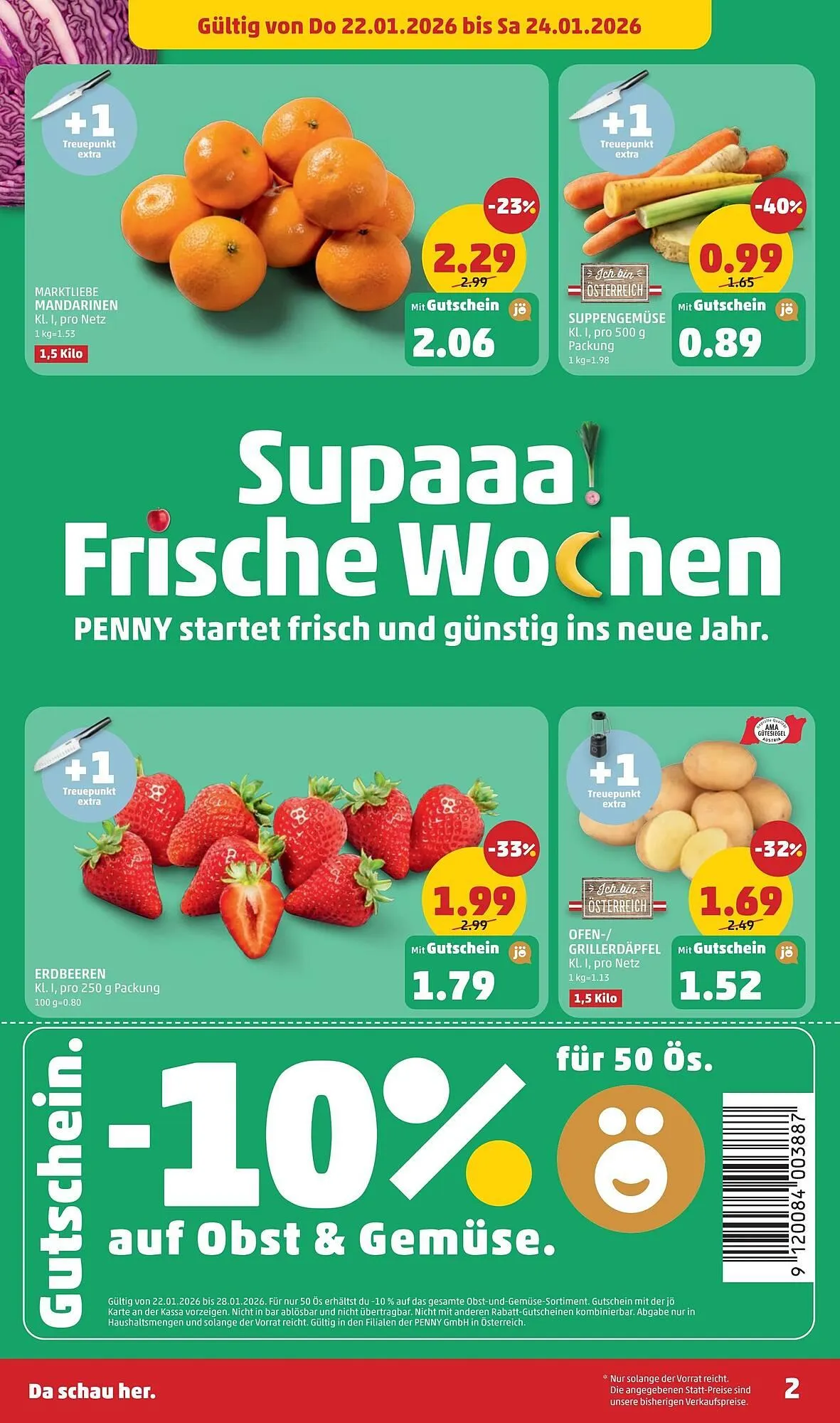 PENNY Flugblatt von 22. Jänner bis 28. Jänner 2026 - Flugblätt seite  2