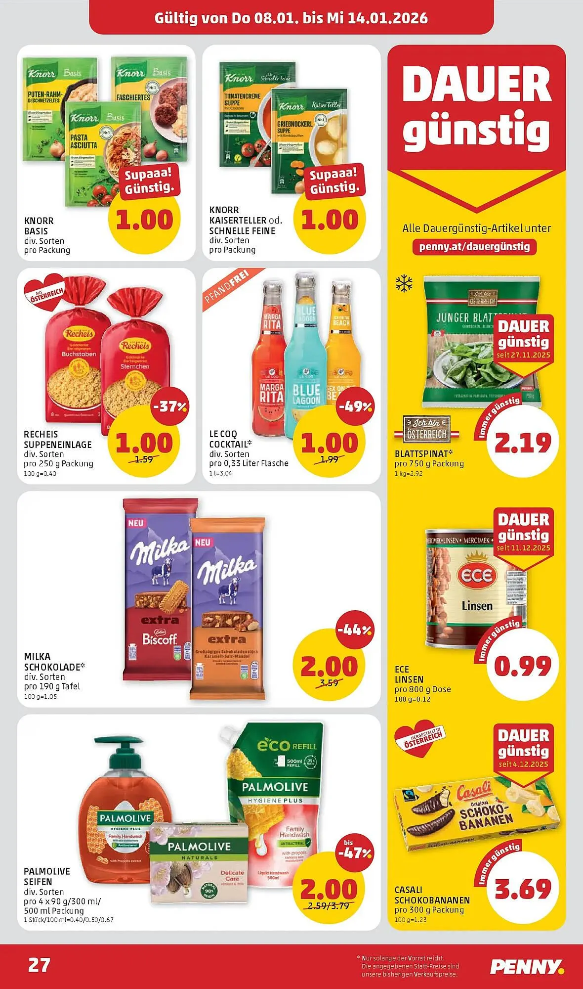 PENNY Flugblatt von 8. Jänner bis 14. Jänner 2026 - Flugblätt seite  27