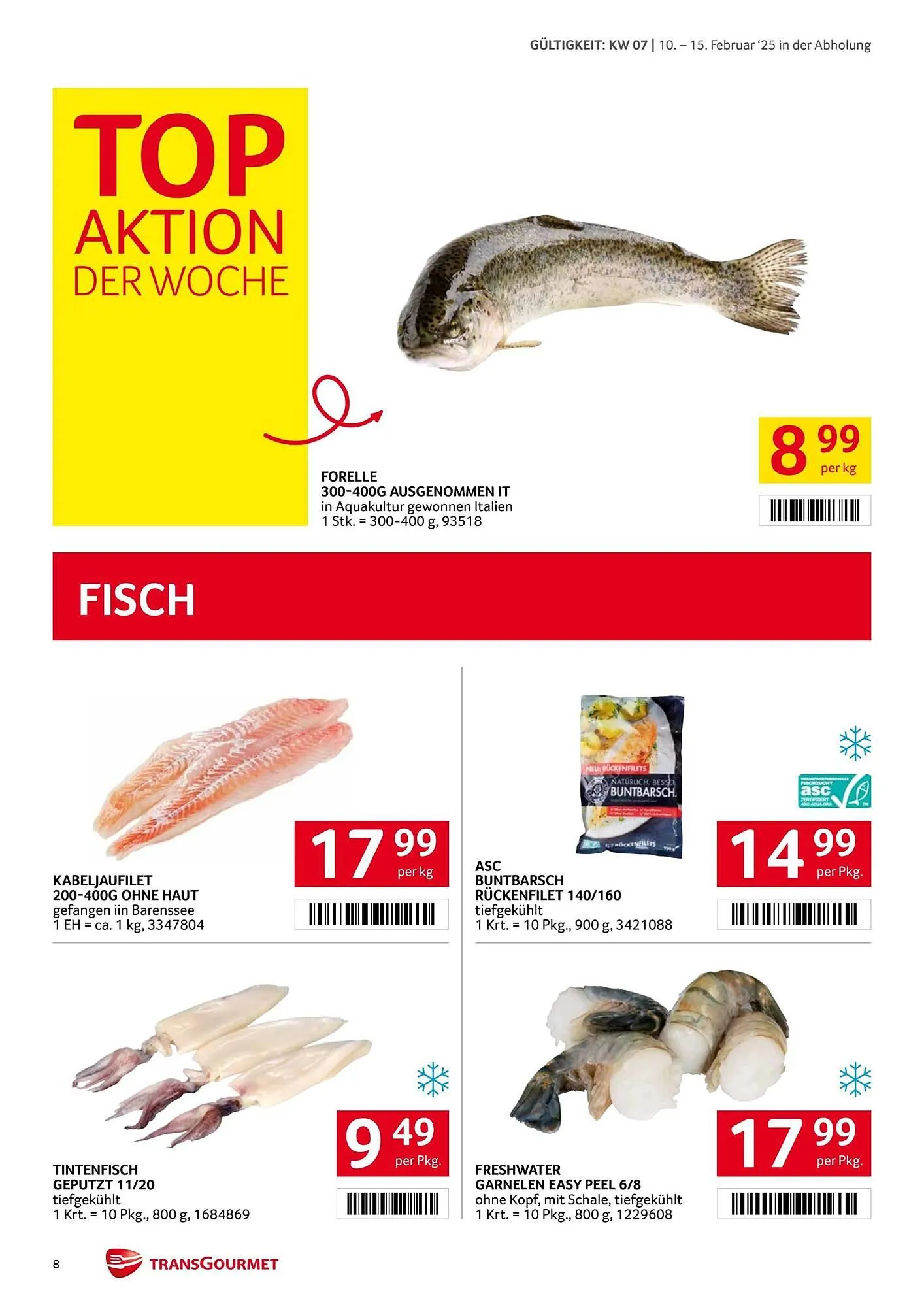 Transgourmet Flugblatt von 10. Februar bis 16. Februar 2025 - Flugblätt seite 8