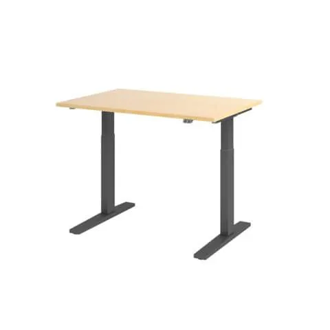 Schreibtisch elektrisch höhenverstellbar Ahorn/Graphi 120x80cm HAMMERBACHER VXMKA12/3/G