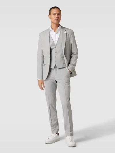 Anzughose mit Strukturmuster in hellgrau