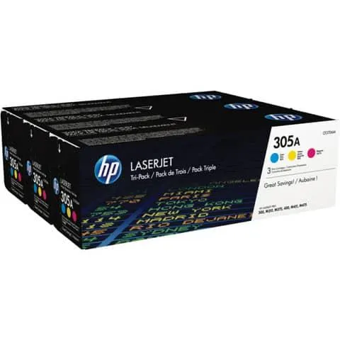 Lasertoner Nr.305A 3 Stück cyan, magenta, gelb Multipack HP CF370AM