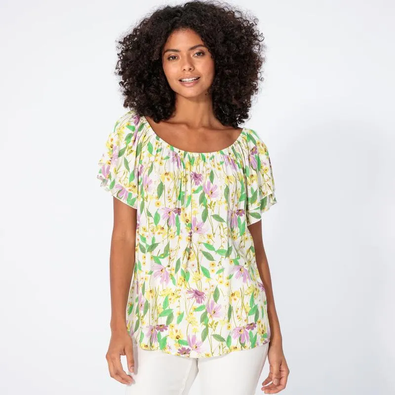 Damen-Bluse mit Blumen-Muster