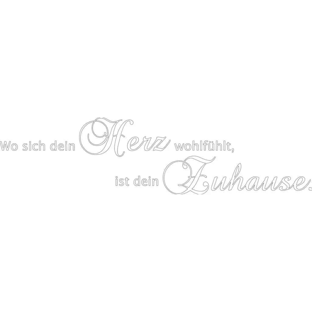 OTTO home Wandspruch »Wo sich dein Herz wohlfühlt, ist dein Zuhause« Wandaufkleber, selbstklebend, rückstandslos abziehbar, Sticker, Spruch