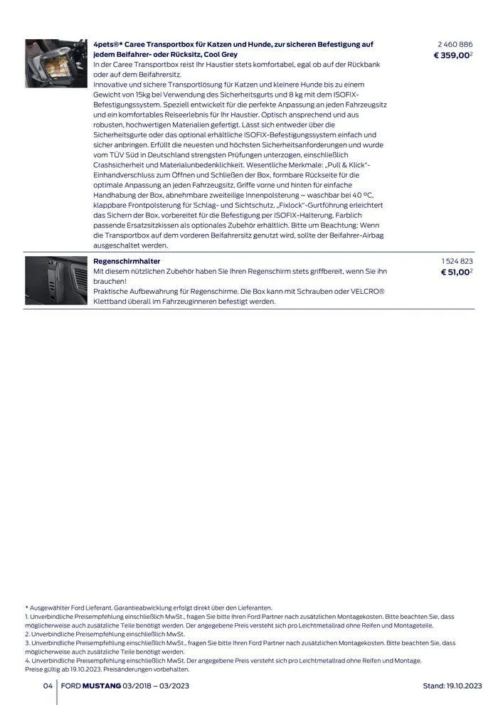 FORD MUSTANG von 2. November bis 2. November 2024 - Flugblätt seite  4