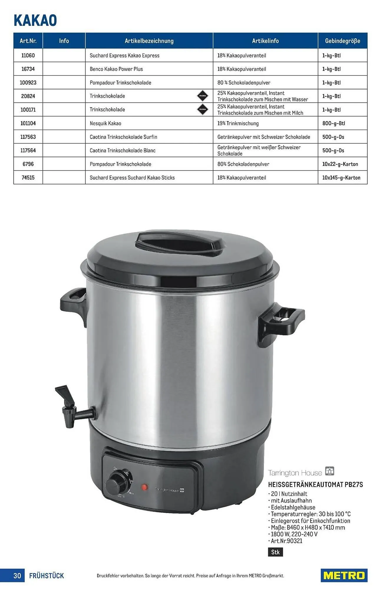 Metro Flugblatt von 18. März bis 1. April 2026 - Flugblätt seite  30