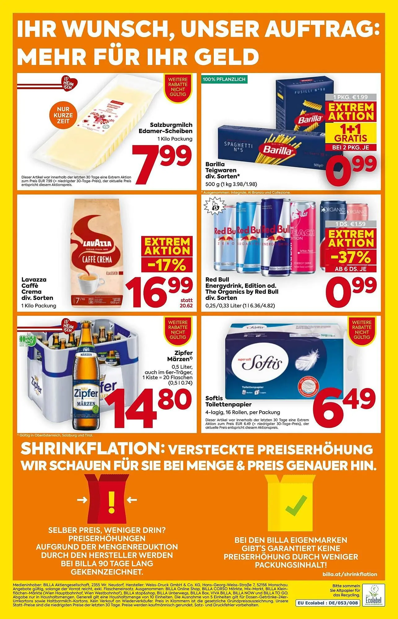 Billa Corso Flugblatt von 22. Jänner bis 28. Jänner 2026 - Flugblätt seite  20