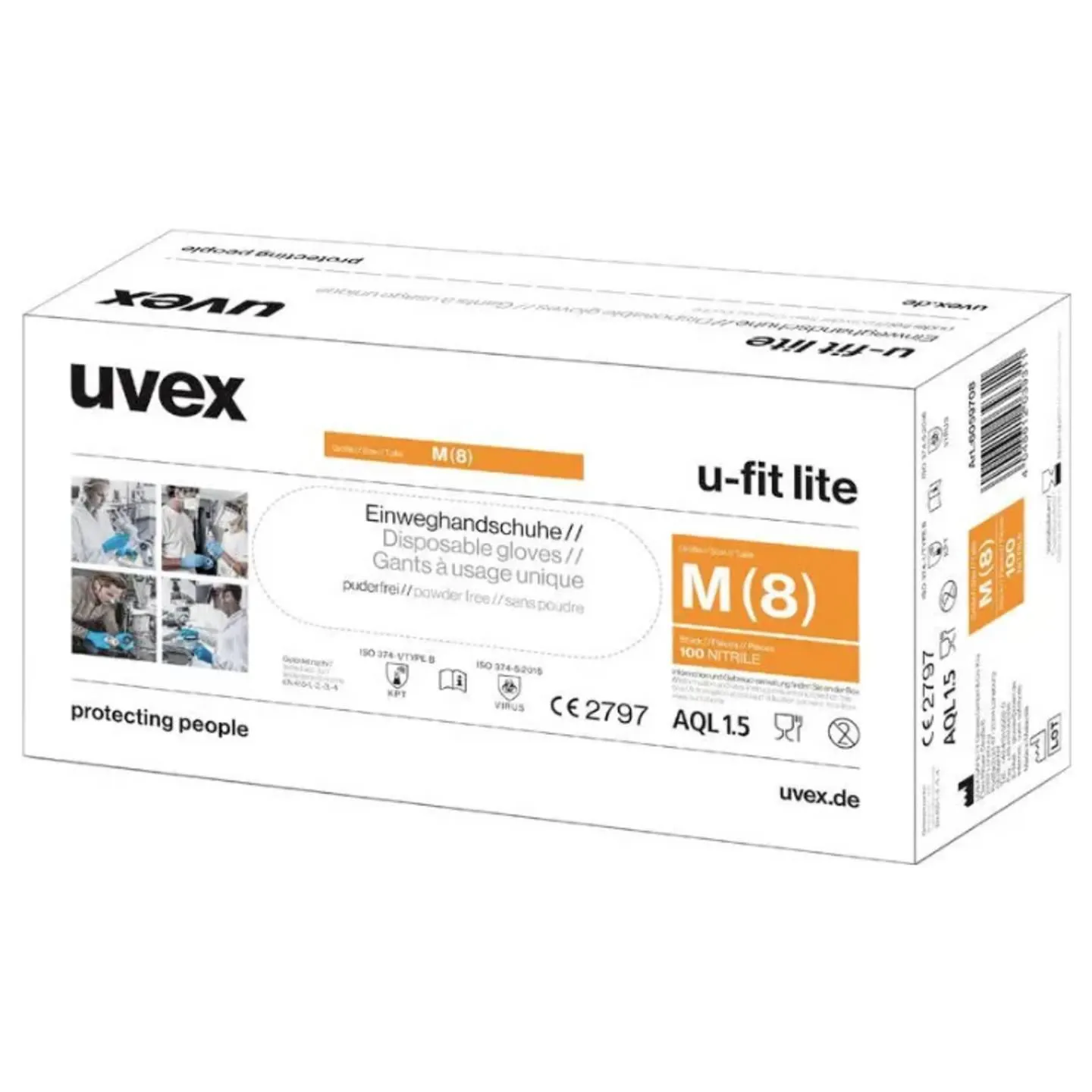 uvex u-fit lite 6016809 100 St. Einweghandschuh Größe (Handschuhe): L EN 420:2003+A1:2009, EN 374-1:2016+A1:2018, EN 374