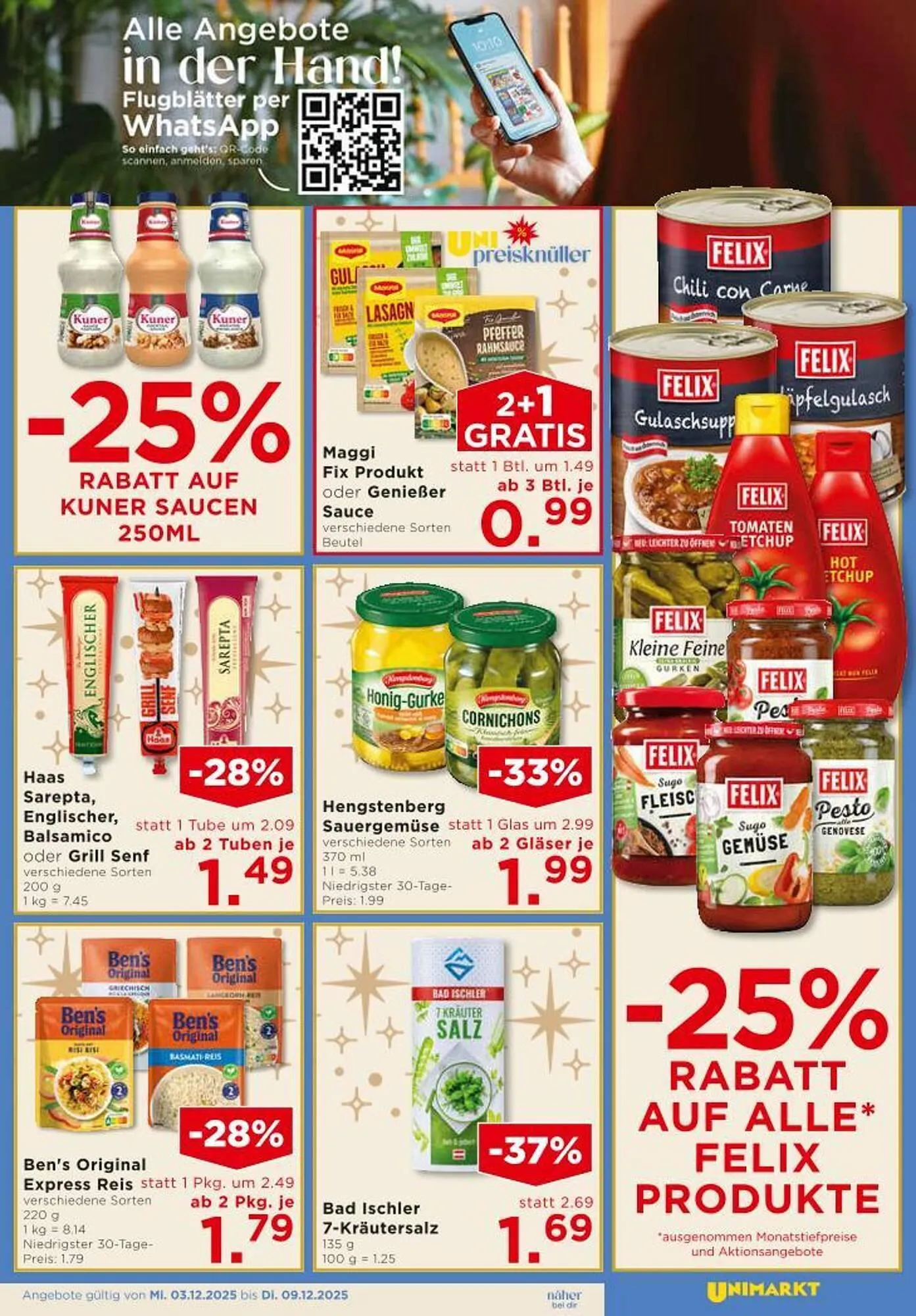 Unimarkt Flugblatt von 3. Dezember bis 9. Dezember 2025 - Flugblätt seite 13