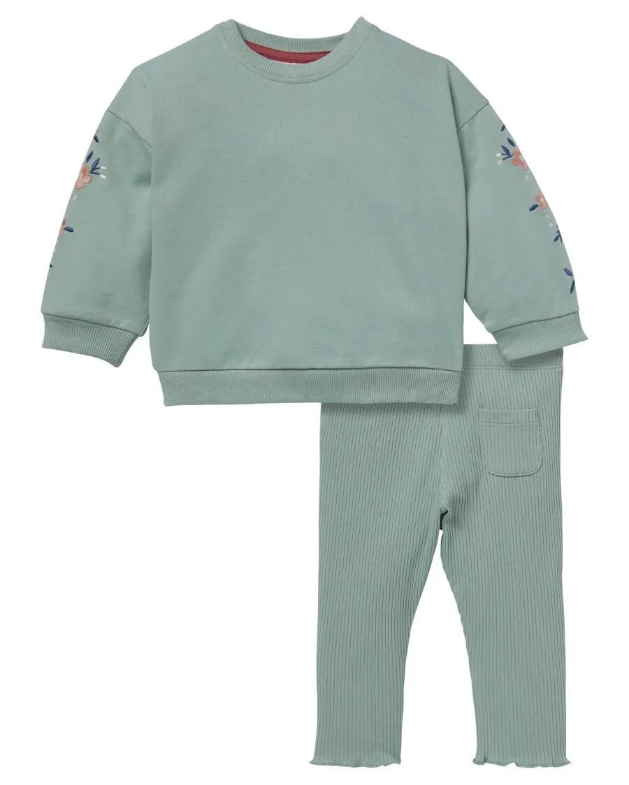 Sweatshirt + Leggings Teddykopf Baby, 2-tlg. Set