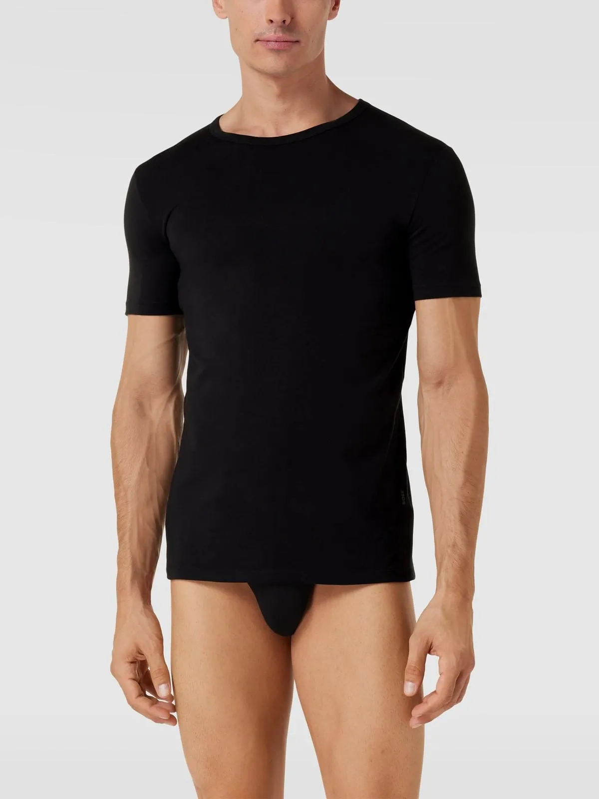 T-Shirt mit Label-Detail im 2er-Pack in black