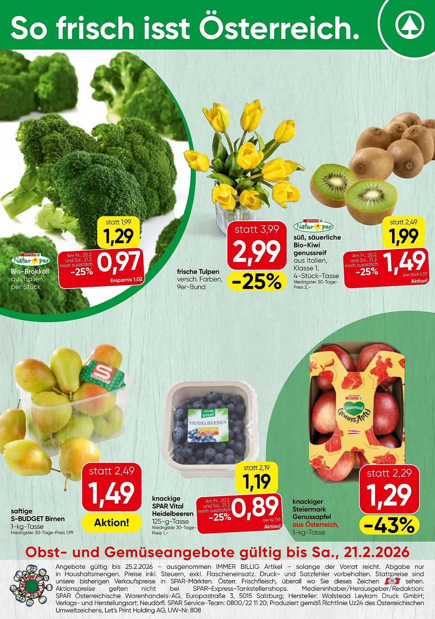 Spar Flugblatt von 16. Februar bis 21. Februar 2026 - Flugblätt seite 1