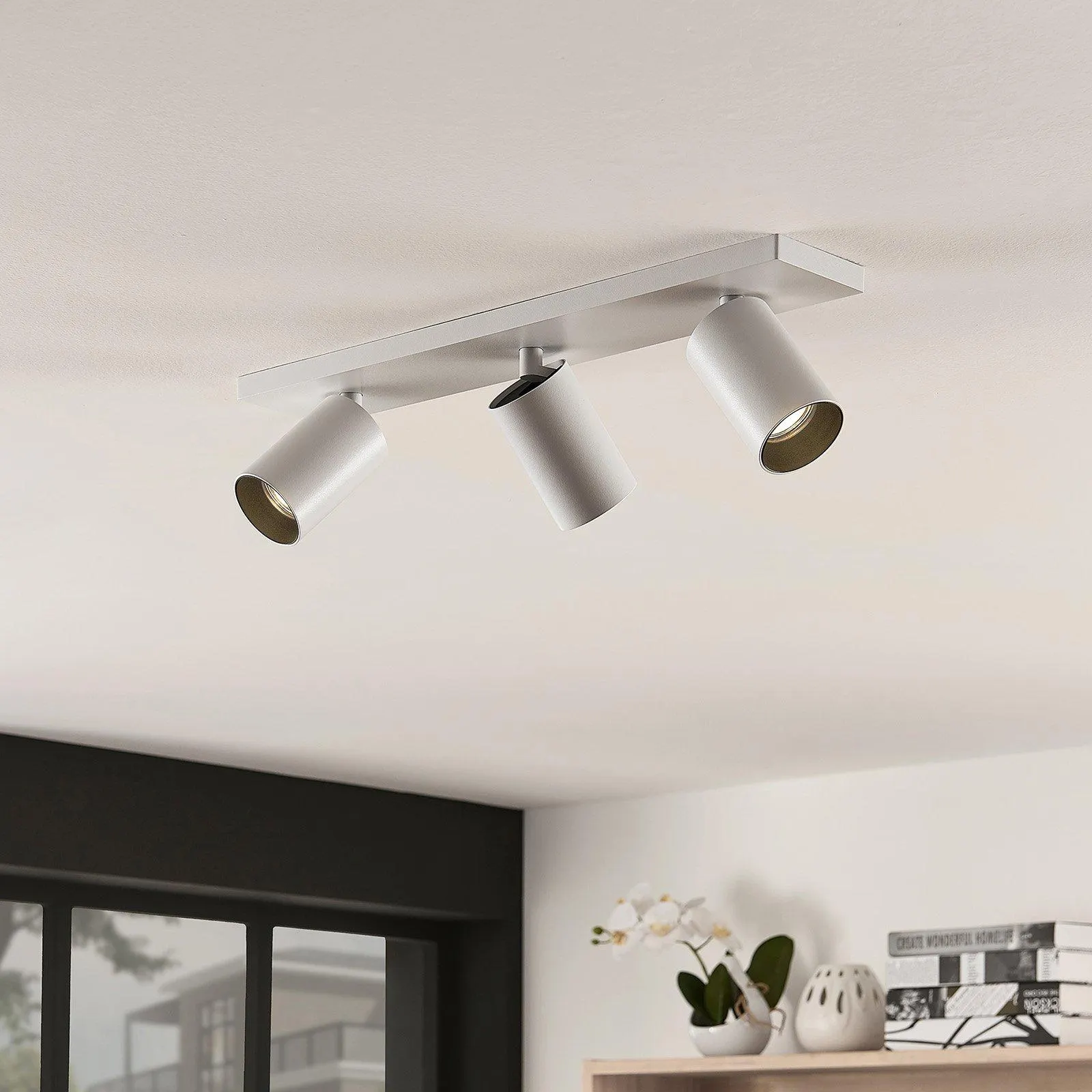 Arcchio Deckenstrahler Brinja, eckig, weiß, 3-flammig, GU10