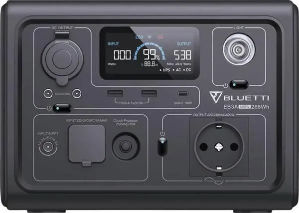 Bluetti Powerstation EB3A 600W / 268Wh Surge 1200W