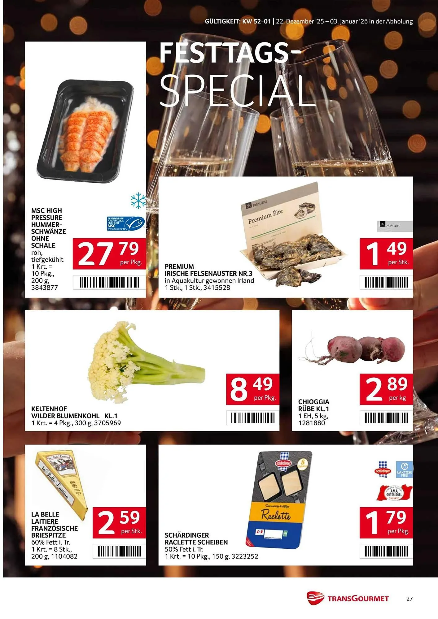 Transgourmet Flugblatt von 22. Dezember bis 4. Jänner 2026 - Flugblätt seite  27