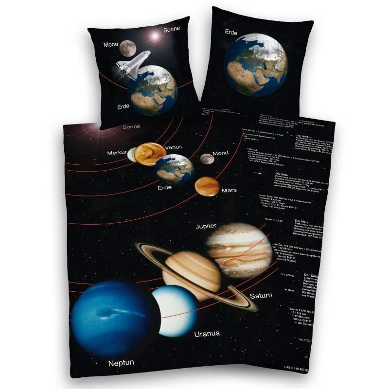 Herding Bettwäsche "Sonnensystem" 70 x 90 / 140 x 200 cm