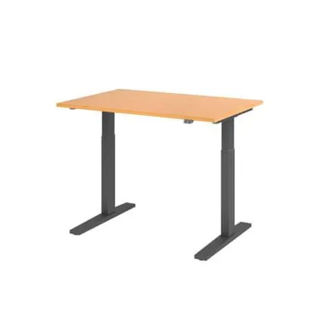 Schreibtisch elektrisch höhenverstellbar Buche/Graphi 120x80cm HAMMERBACHER VXMKA12/6/G