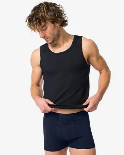 korte herenboxers katoen stretch - 3 stuks rood