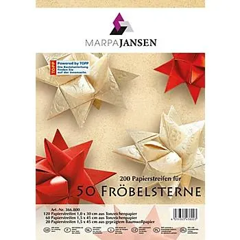 Papierstreifen-Set Fröbelsterne, 200 Streifen