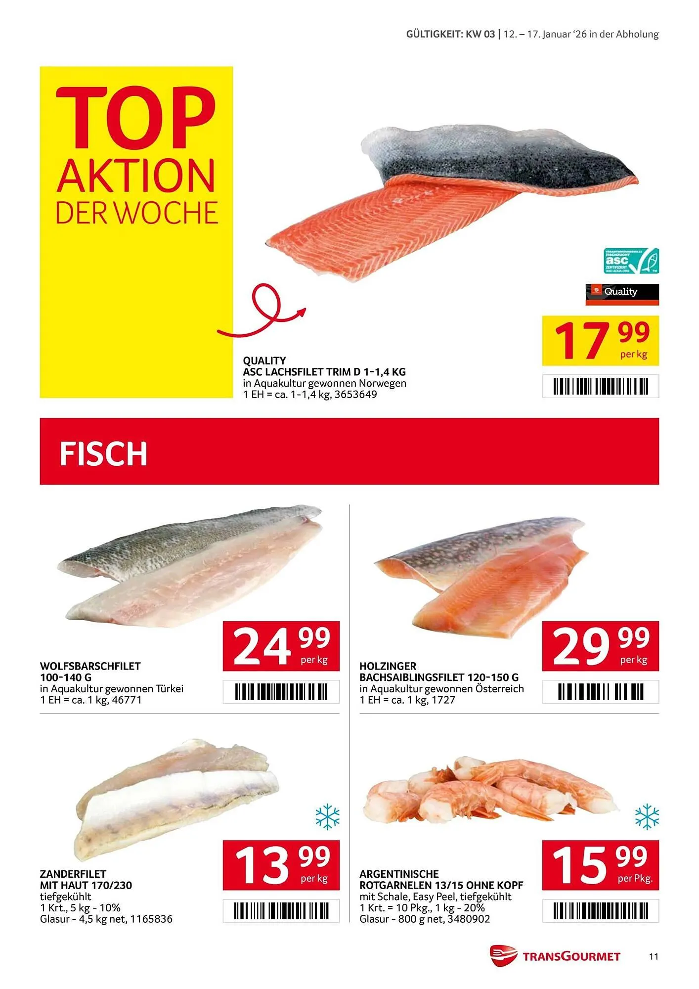 Transgourmet Flugblatt von 12. Jänner bis 17. Jänner 2026 - Flugblätt seite  11