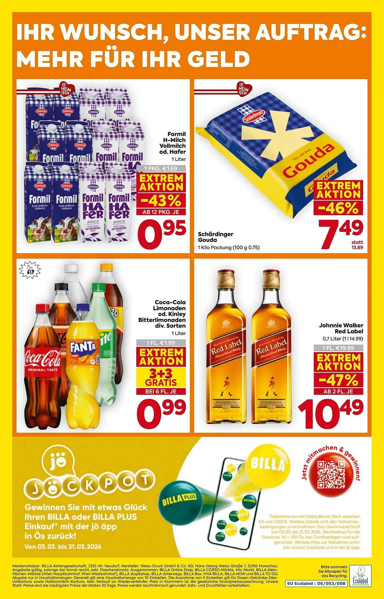 Billa Flugblatt von 5. März bis 11. März 2026 - Flugblätt seite  16